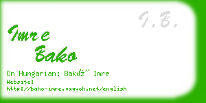 imre bako business card